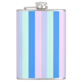 Blau, Lavendel, Rosa und Pastellfarben Grüne Strei Flachmann