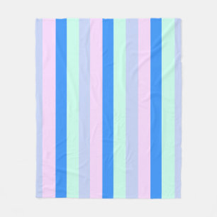 Blau, Lavendel, Rosa und Pastellfarben Grüne Strei Fleecedecke