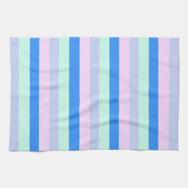 Blau, Lavendel, Rosa und Pastellfarben Grüne Strei Geschirrtuch