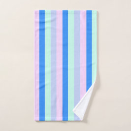 Blau, Lavendel, Rosa und Pastellfarben Grüne Strei Handtuch