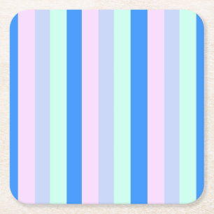 Blau, Lavendel, Rosa und Pastellfarben Grüne Strei Rechteckiger Pappuntersetzer