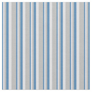 Blau, Lavendel und Graues Streifen-/Blattmuster Stoff