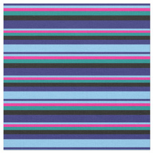 Blau, Light Sky Blue, Deep Pink, Dark Cyan & Black Stoff