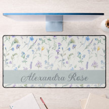 Blau Lila Aquarell Wildblumen Monogramm Name De