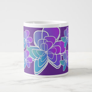 Blau Lila Blumen Lila Geschenk Jumbo-Tasse
