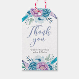 Blau lila Blüte Vielen Dank für Ihre Unterstützung Geschenkanhänger