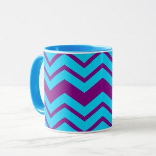 Blau Lila Chevron-Zickzack-Design Tasse
