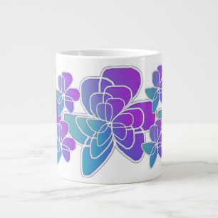 Blau Lila Floral Jumbo-Tasse