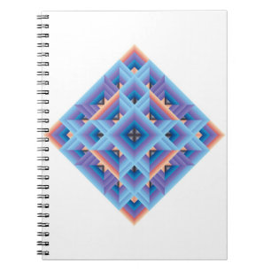 Blau, lila geometrisch, quilt Diamant Notizblock