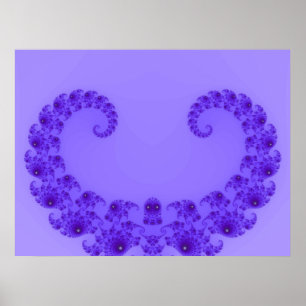 Blau Lila Herzposter Poster