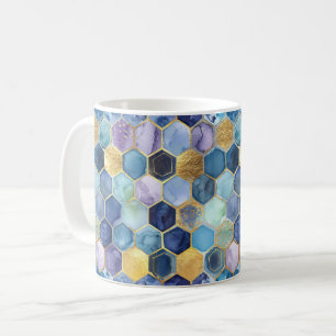 Blau Lila Mint Gelb Abstrakt Kaffeetasse