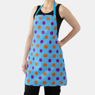 Blau Lila Orange Punkte-Muster Schürze