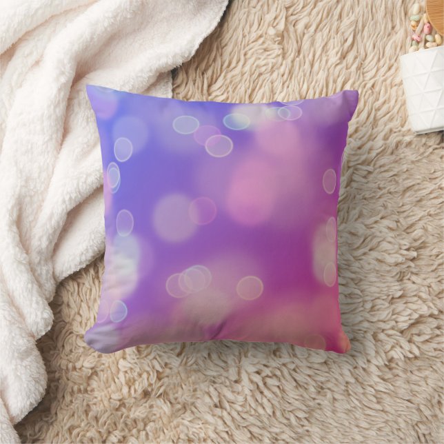 Blau Lila Pink Bokeh Gradient Kissen (Decke)
