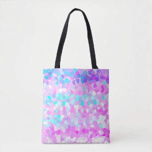 Blau lila rosa Grüne Pastel Mosaik Abstrakt Tasche