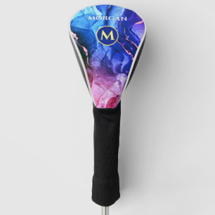 Blau Lila Rot-Violet-Flüssigkeits-Tinte, Monogramm Golf Headcover