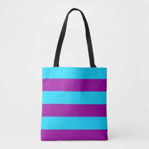 Blau Lila Streifen Design Tasche