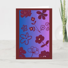 Blau Lila und Burgunder Blumenmuster 