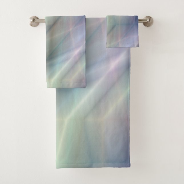 blau lila und grün abstrakt badhandtuch set (Insitu)