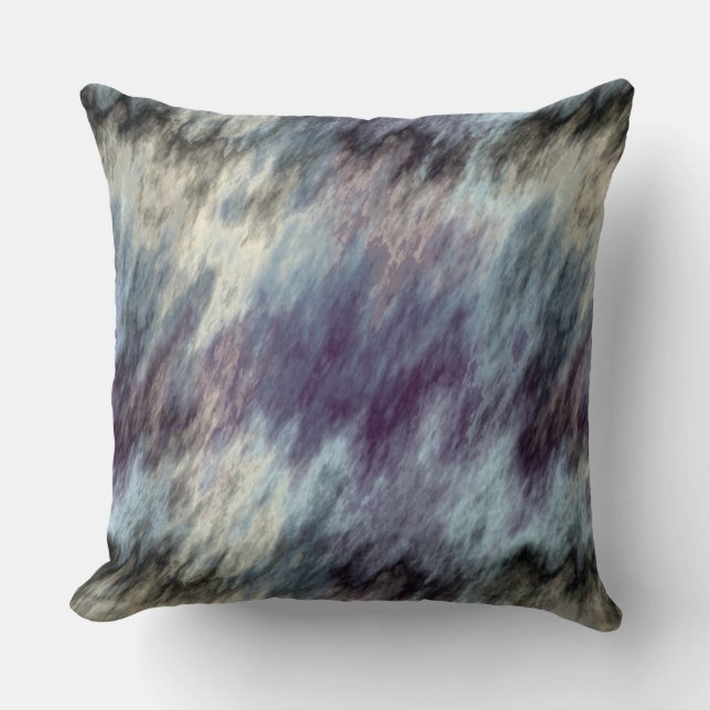 Blau Lila und schwarz Abstrakt Kissen (Vorderseite)