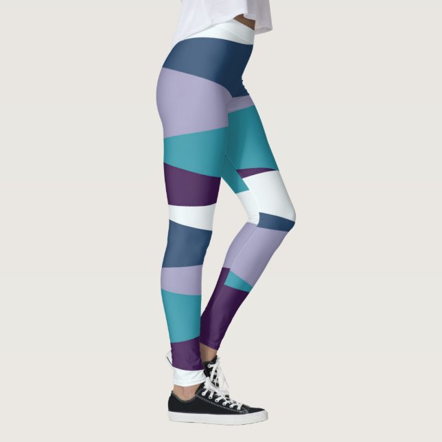 Blau Lila und weiß Leggings (Rechts)