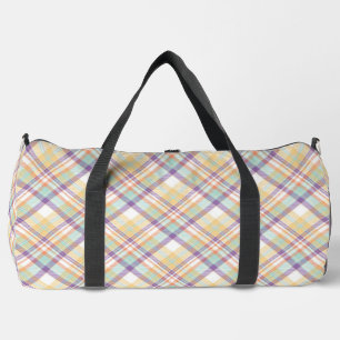 Blau, Lila, weiß, orange Kariert Duffle Bag