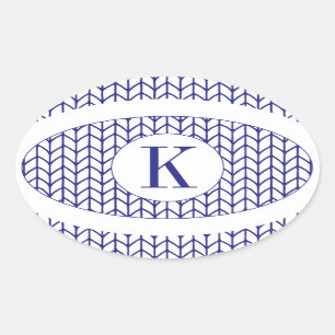 BLAU LINE STRICK Oval Stickers + Ursprünglich