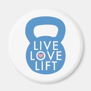 Blau "Live Liebe Lift!" Magnet