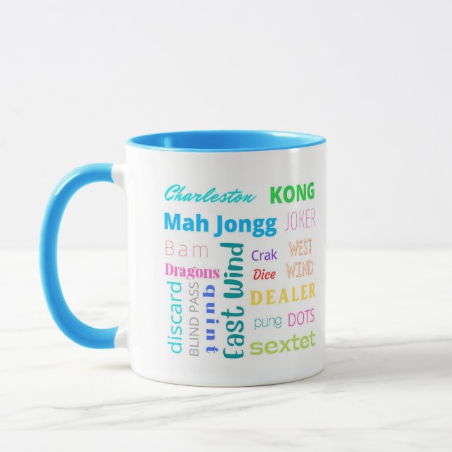 Blau-Mahj-Tasse mit 2 Tönen Tasse (Links)