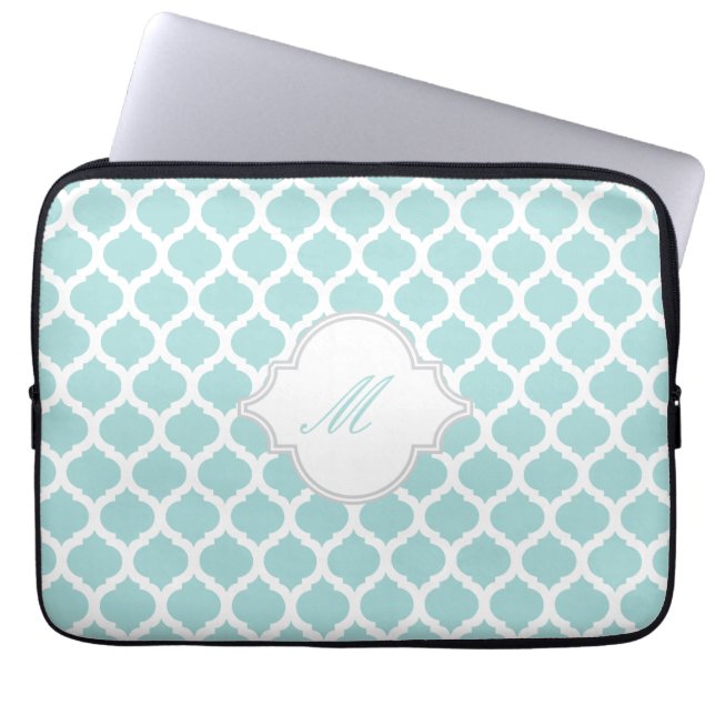Blau Marokkanisch mit Monogram Laptop Sleeve (Vorderseite)