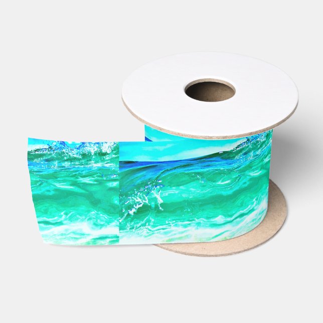Blau-Maui-Wellenmuster Thunder_Cove Satinband (Spule)