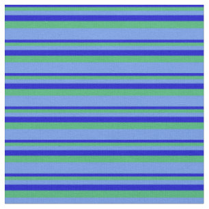 Blau, Meeresgrün und Blumenkornblauer Farbe Stoff
