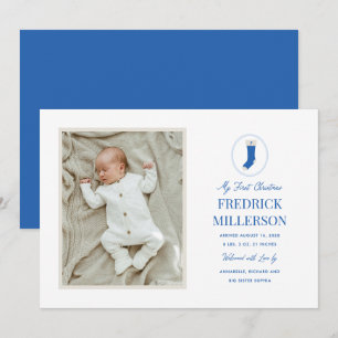 Blau Mein erstes Weihnachten Neugeborenes Jungen F