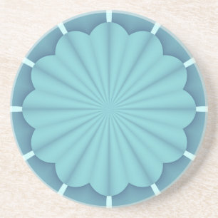 Blau Metallisch Abstraktive Blume Untersetzer