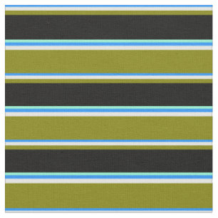 Blau, Minzcreme, Grün, Schwarz und Aquamarine Stoff
