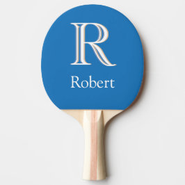  Blau mit benutzerdefinierter Dreisfarbenmonogramm Tischtennis Schläger
