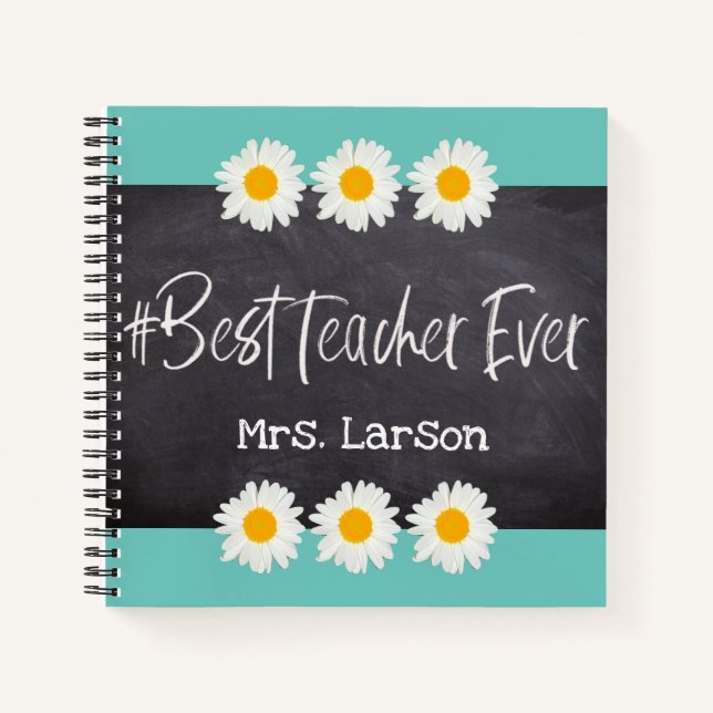 Blau mit dem besten Lehrer je auf Blackboard Custo Notizbuch (Vorderseite)