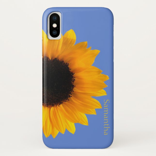 Blau mit gelben Sonnenblumen iPhone X Fall Case-Mate iPhone Hülle (Rückseite)