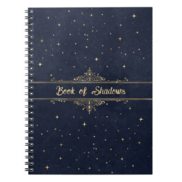 Blau mit goldenen Sternen Extravagantes Heidenbuch Notizblock