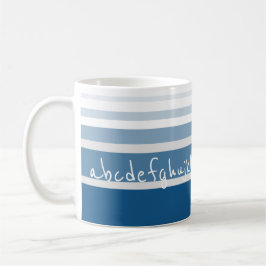 Blau mit grauem Streifen Kaffeetasse
