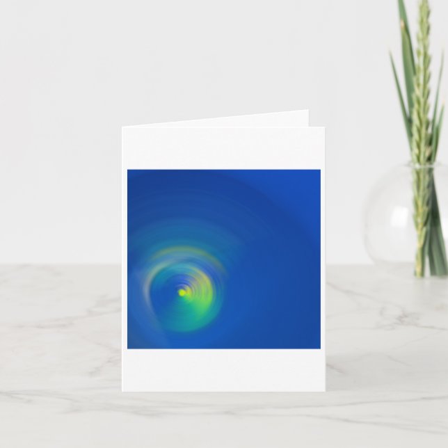 Blau mit hellgelben Abstrakten Pinselstrichen 2 Karte (Vorderseite)