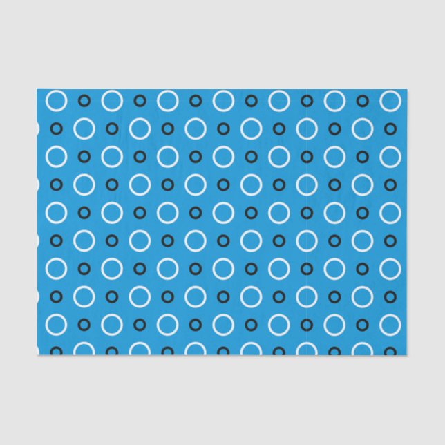 Blau mit Kreisläufen Seidenpapier (Vorderseite)