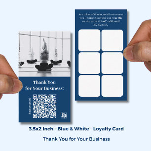 Blau mit Logo & QR - Fitnessstudio Danke Treuekarte