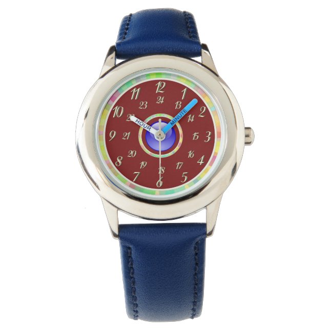 Blau mit mittlerer Roter Uhr (Vorderseite)