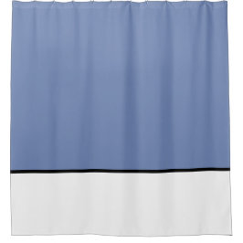 Blau mit Schlichten Schwarz/Weiß-Duschvorhängen Duschvorhang