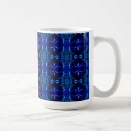 Blau mit "schwimmenden", miteinander verflochtenen kaffeetasse