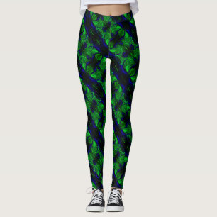 Blau mit "schwimmenden", miteinander verflochtenen leggings
