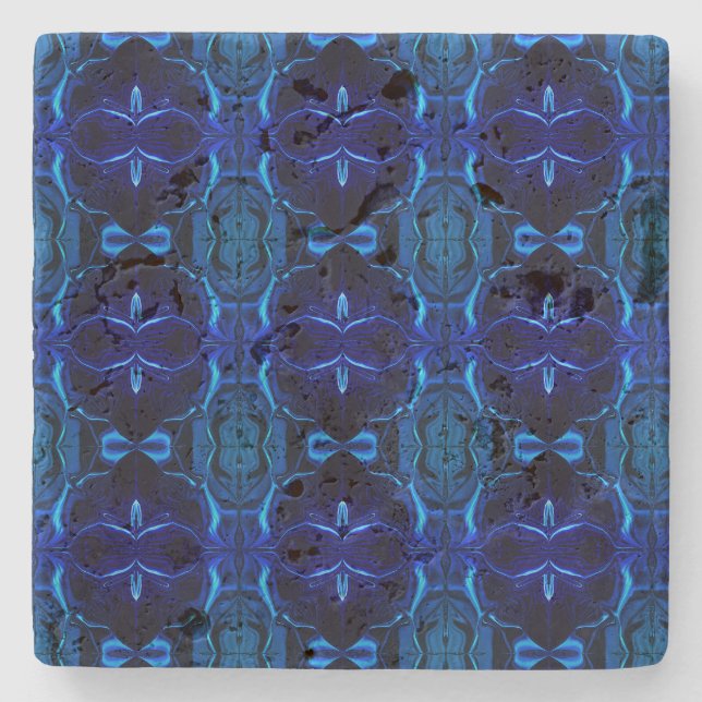 Blau mit "schwimmenden", miteinander verflochtenen steinuntersetzer (Vorderseite)