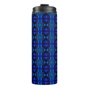 Blau mit "schwimmenden", miteinander verflochtenen thermosbecher