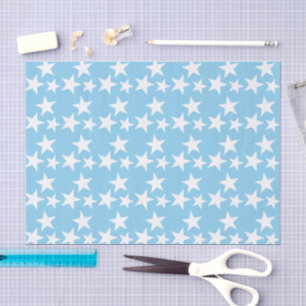 Blau mit weißen Sternen Seidenpapier