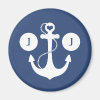 Blau mit weißer Ankermonogramm